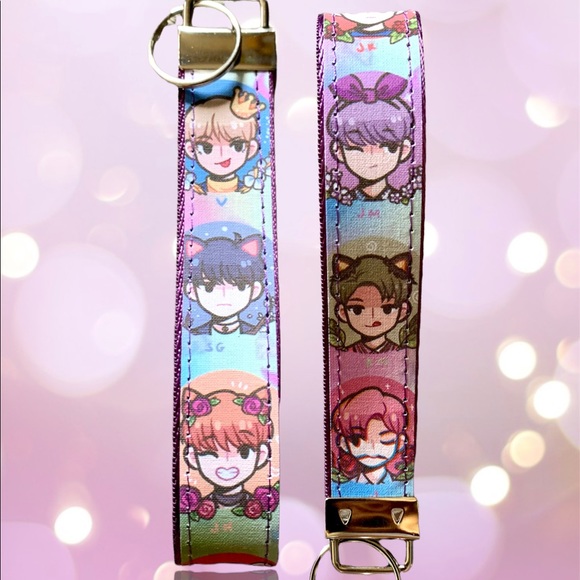 Kawaii style anime BTS wristlet, key fob. - Picture 5 of 7